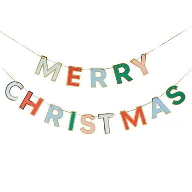 2.5m Pastel Merry Christmas Banner