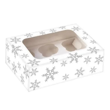 Silver Snowflake Cupcake Box