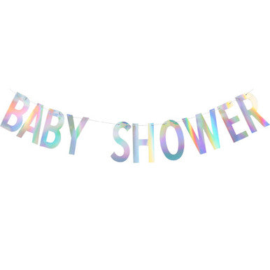 2m Baby Shower Iridescent Paper Banner
