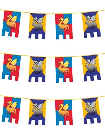 6m Giant Knights And Dragons Bunting