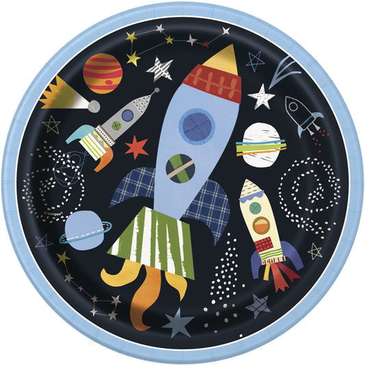 8 9" Outer Space Party Paper Plates