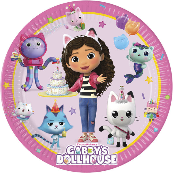 8 Gabby's Dollhouse Party Paper Plates
