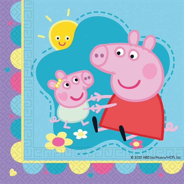 20 Peppa Pig Made With Love Paper Napkins