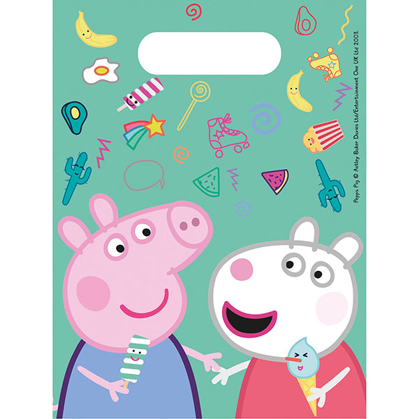 6 Peppa Pig Messy Play Plastic Party Bags