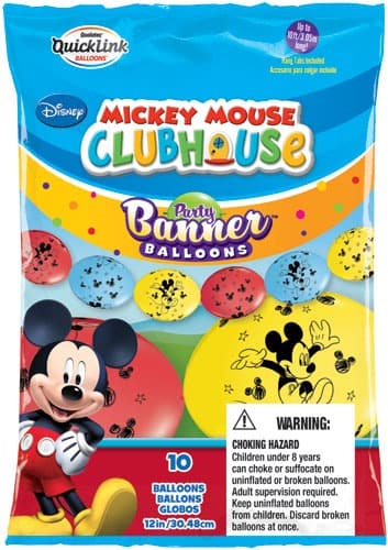 10 x 12" Mickey Mouse Quick Link Party Banner Balloons
