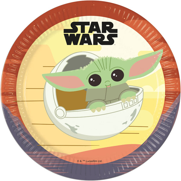 8 Star Wars Mandalorian Paper Plates