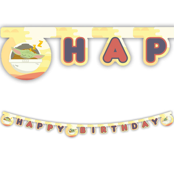 Star Wars Mandalorian Happy Birthday Banner