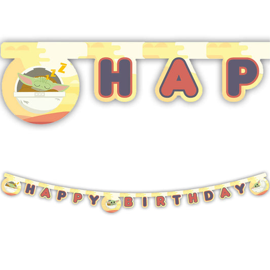 Star Wars Mandalorian Happy Birthday Banner