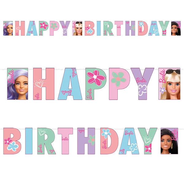 Barbie Sweet Life Party Birthday Letter Banner