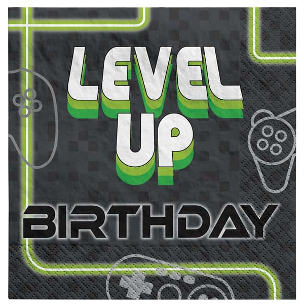 16 Level Up Birthday Paper Napkins