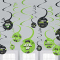 12 Level Up Birthday Swirl Decorations