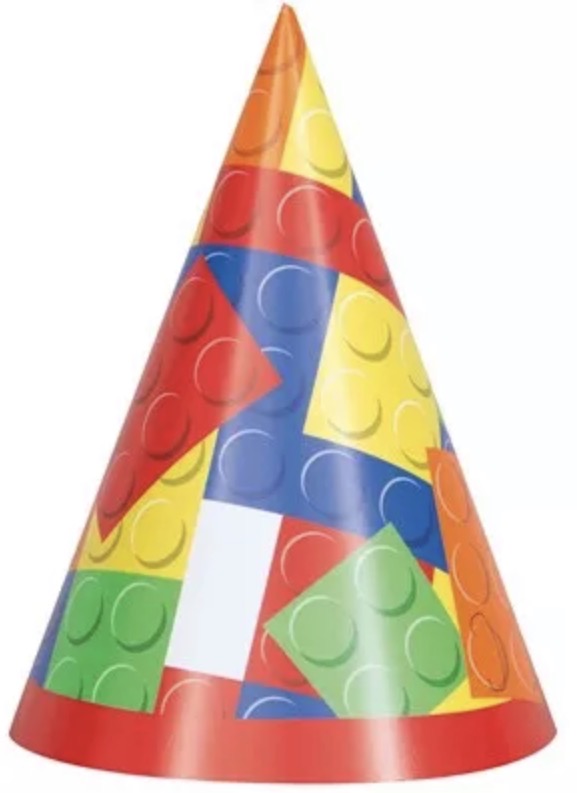 8 Building Blocks Paper Party Hats