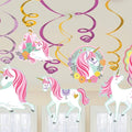 12 Magical Unicorn Swirl Decorations