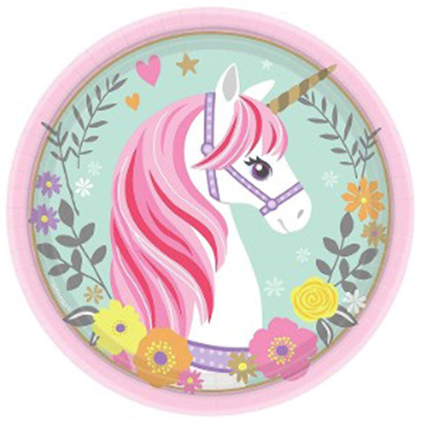 8 Magical Unicorn Party Paper Plates