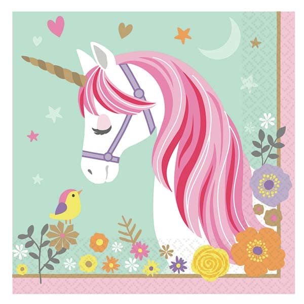 16 Magical Unicorn Paper Napkins