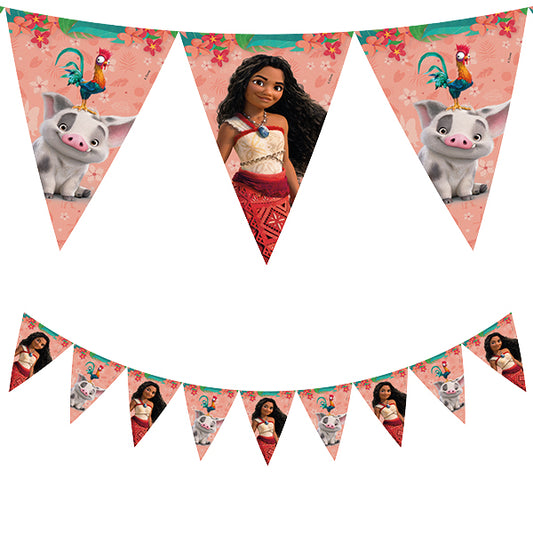 Moana 2 Sailing Spirit Party Paper Triangle Flag Banner