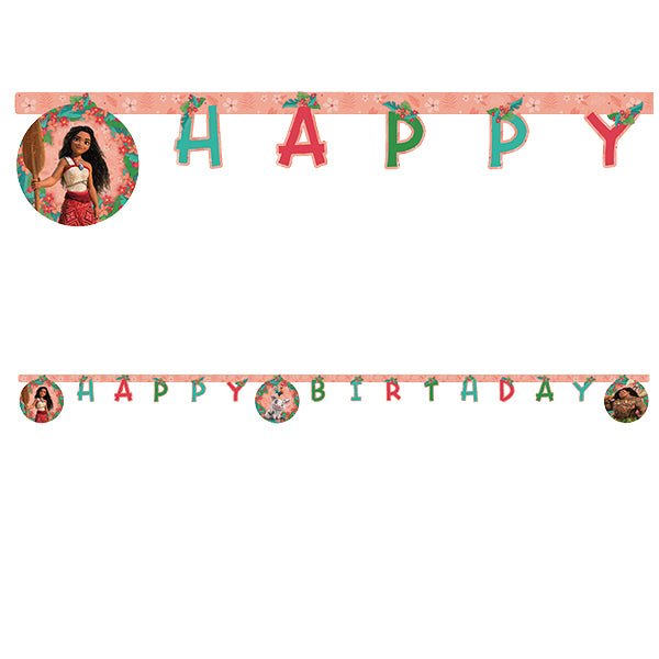 Moana 2 Sailing Spirit Party Happy Birthday Banner