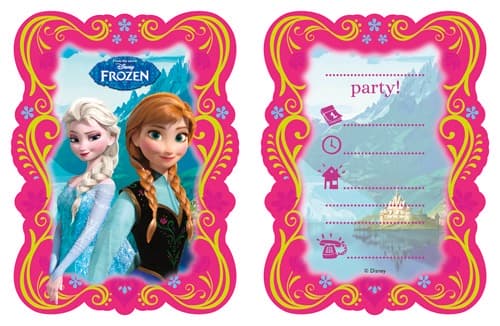 6 Frozen Invites And Envelopes