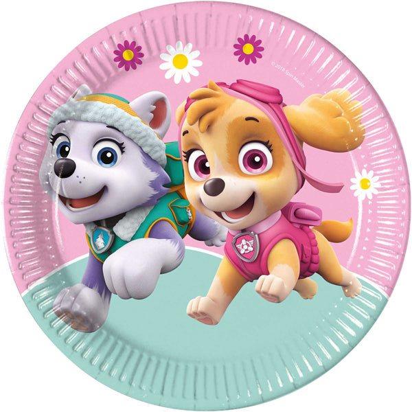 8 Paw Patrol Skye & Everest Paper Plates