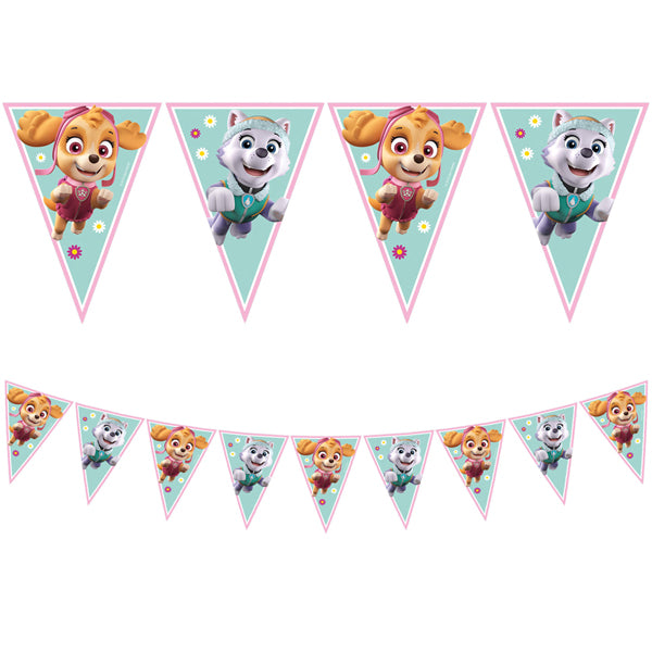 Paw Patrol Skye & Everest Party Triangle Flag Banner