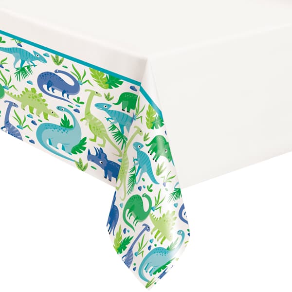 Blue & Green Dinosaur Plastic Tablecover