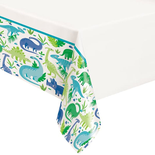 Blue & Green Dinosaur Plastic Tablecover
