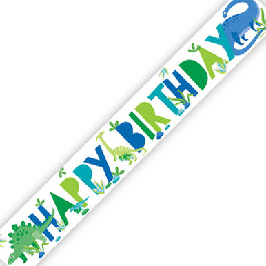 Happy Birthday Dinosaur Foil Banner