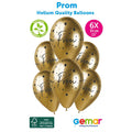 13" Shiny Gold PROM Latex Balloons 6pk