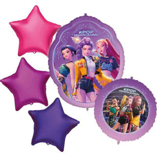 K-Pop Demon Hunters 5 Foil Balloon Bouquet
