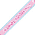6ft Barbie Style Happy Birthday Foiled Paper Banner