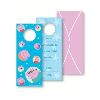 8 Peppa Pig Party Invites & Envelopes