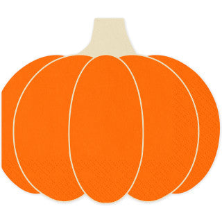 20 Orange Pumpkin Shaped Paper Napkins