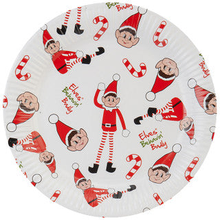 6 Elf Paper Plates