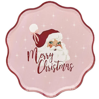 8 Vintage Santa Paper Plates