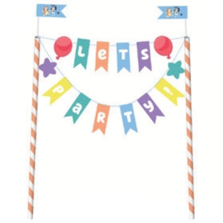 Bluey Party Bunting Cake Topper