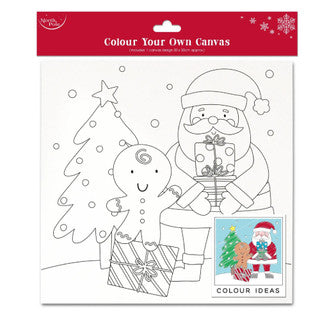 Christmas Santa Colour Your Own Canvas