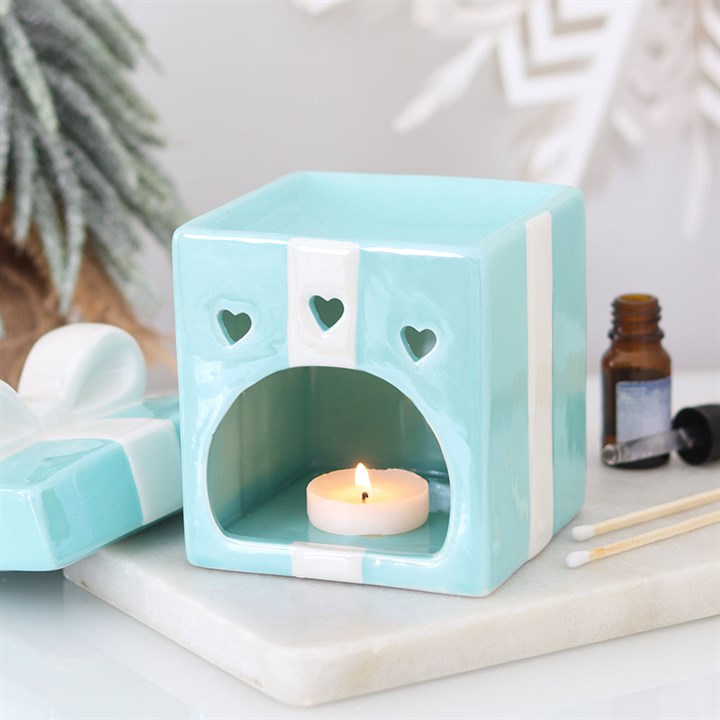 Blue Christmas Present Oil Burner