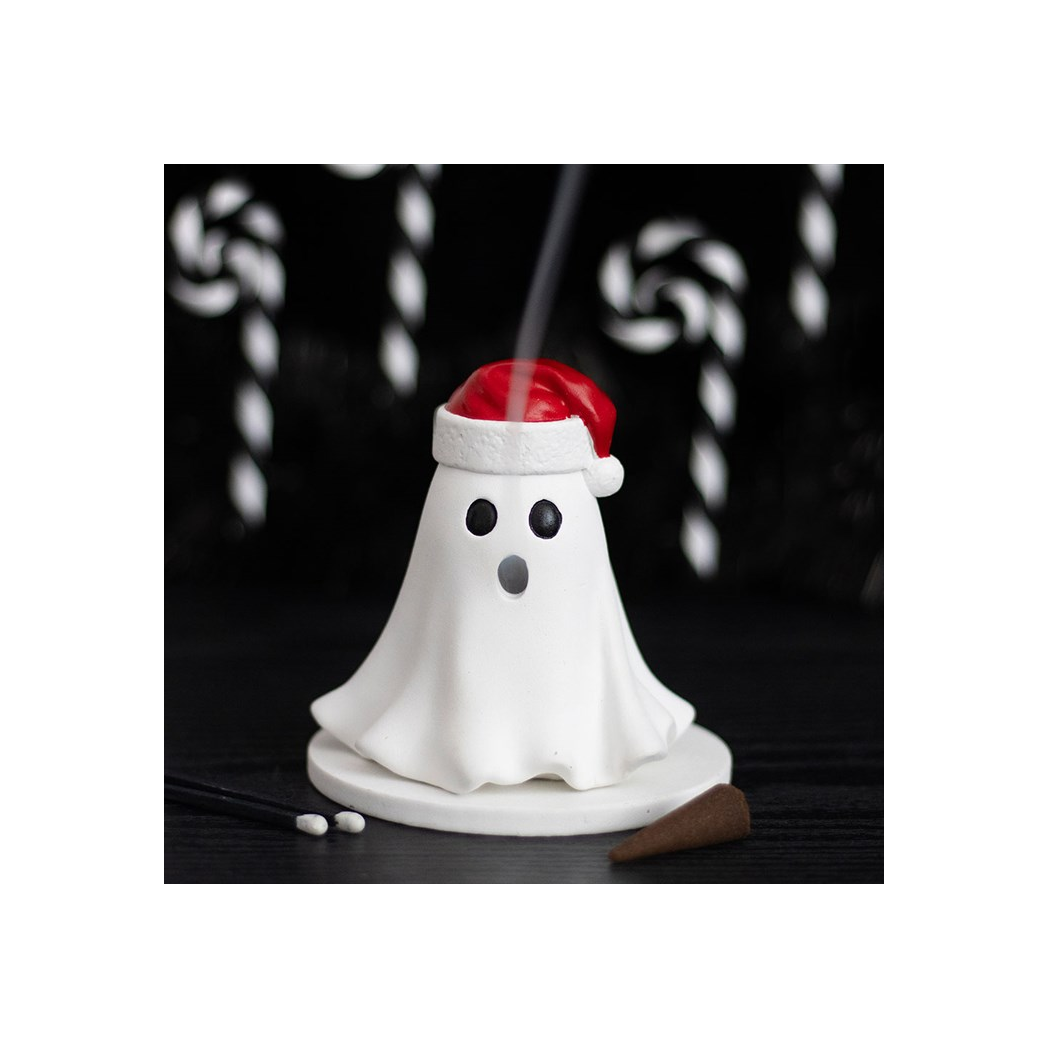 Ghost with Santa Hat Incense Cone Holder