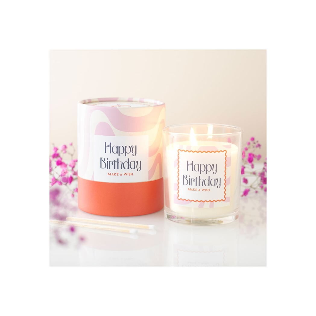 Happy Birthday Vanilla Cake Candle
