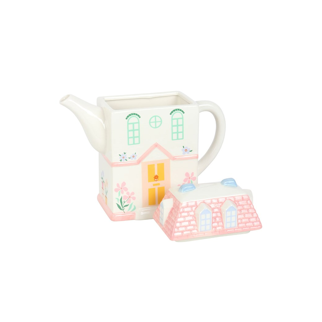 Pastel House Shaped Teapot
