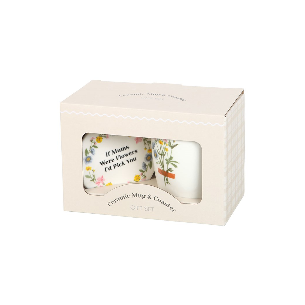 If Mums Were Flowers Floral Mug & Coaster Set