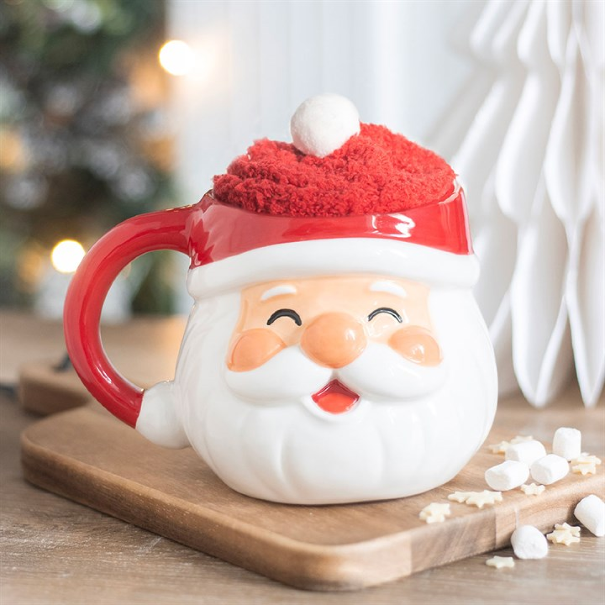 Jolly Santa Christmas Mug and Socks Set